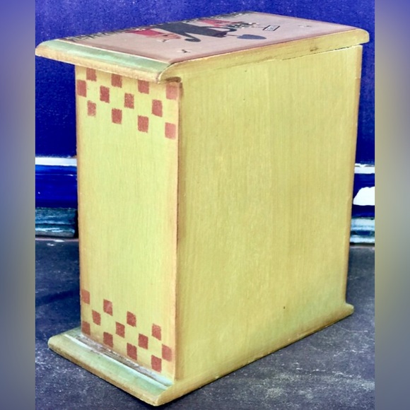 Vintage Wooden Hand Painted 3 Drawer Tiers Honeybee Hive HERB STORAGE Spice Box - Picture 10 of 10